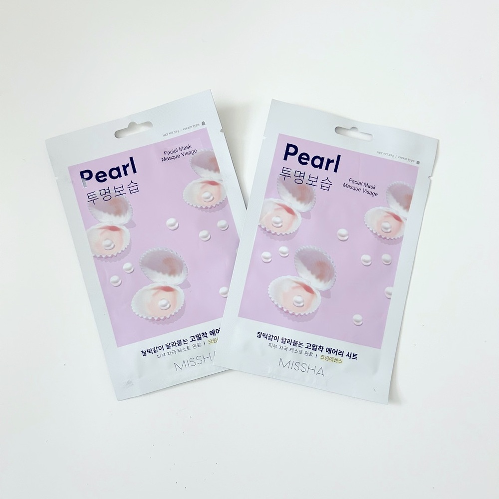 🌸MISSHA Airy Fit Facial Sheet Mask in Pearl x 2